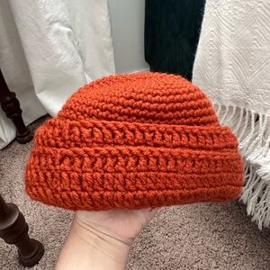 Vintage Knit Beanie - Rust Orange